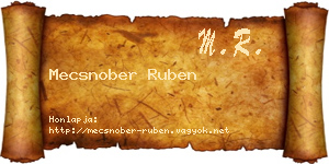 Mecsnober Ruben névjegykártya